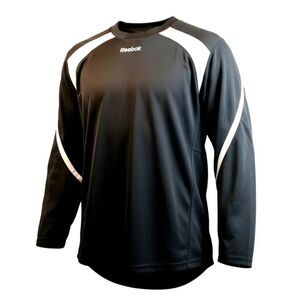 Reebok Men's Black & White Ice Hockey Jersey - Size Large
